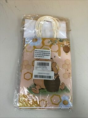 Honey Bee Themed Winnie the Pooh Party Gift Bags - Set 16 Decorative Treat Bags